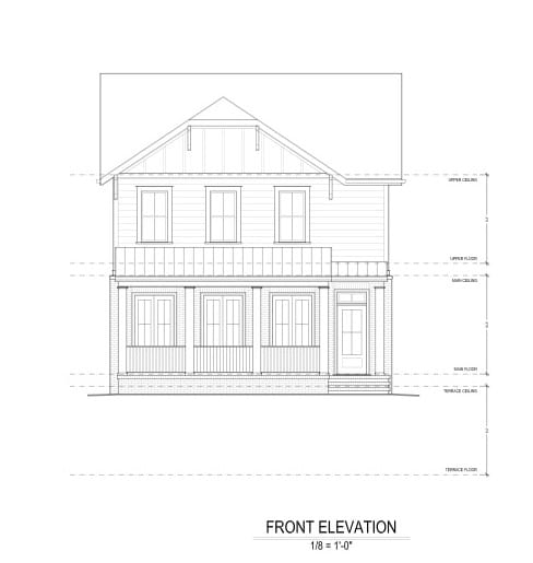 Front elevation of lot 11 plan